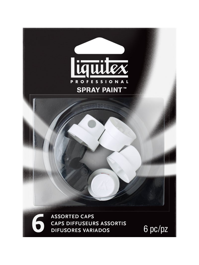 Liquitex Professional Spray Paint Nozzles, Assorted 6-Pack, 6 Count, Black/White - Image 1
